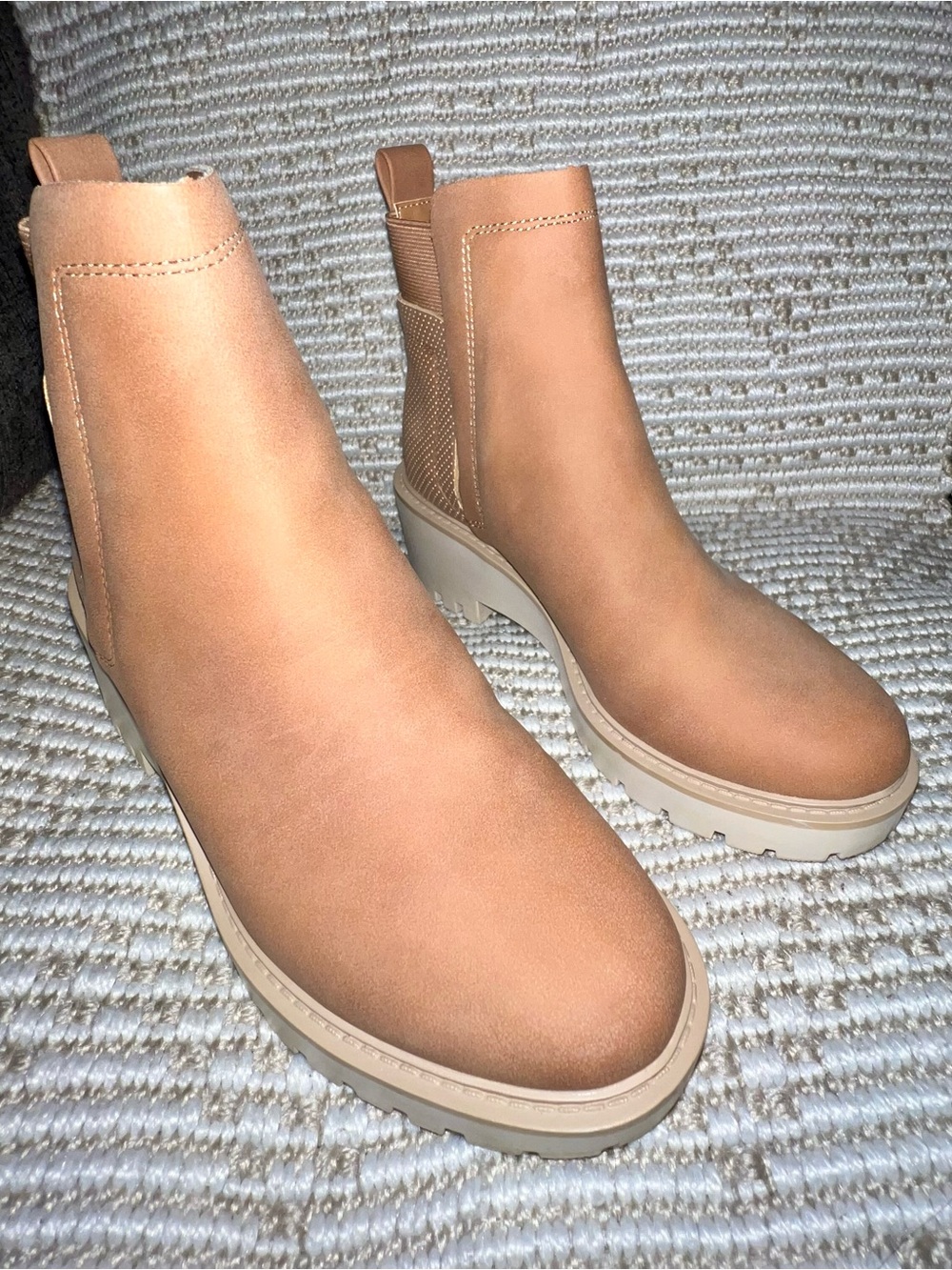 Women's Tan Boots - Stylish Slip-On Ankle Boots